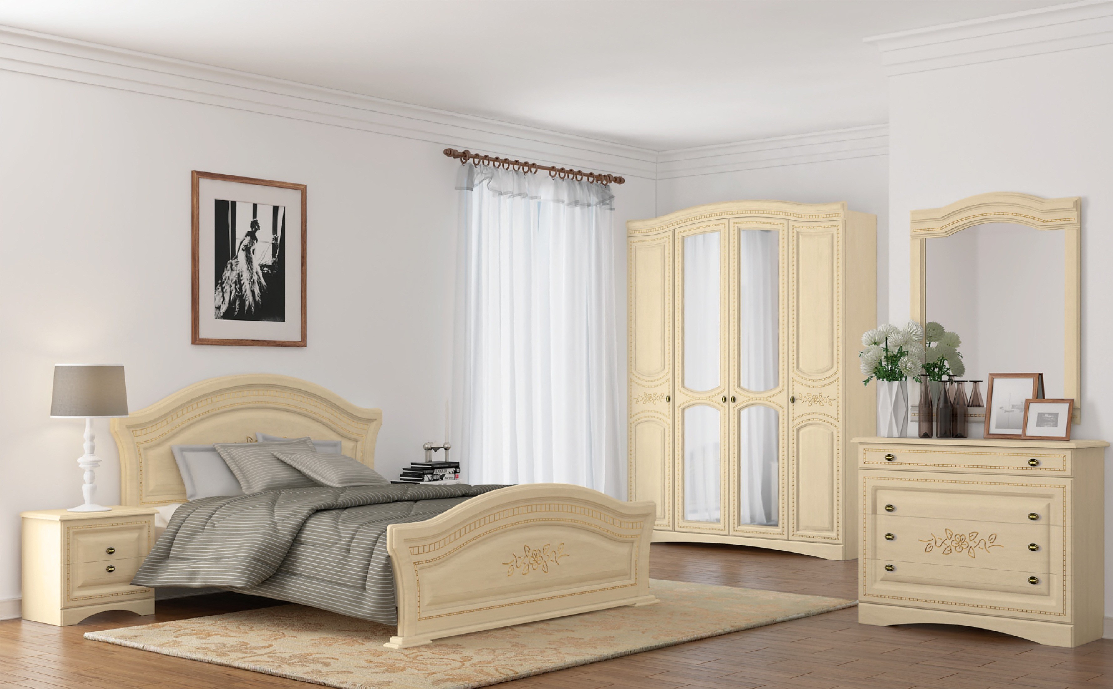 Dormitor Venera Lux MDF – 4 USI MESTECAN