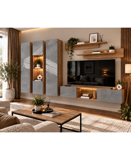 Living MP3 Sonoma + Gri ciment